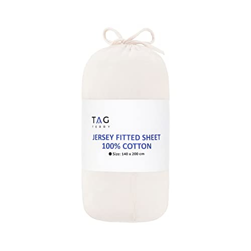 Tag Terry Pack de 1 Sabana Bajera Doble | Jersey Suave 100% algodón 145 g/m²| Sabanas Cama 120...