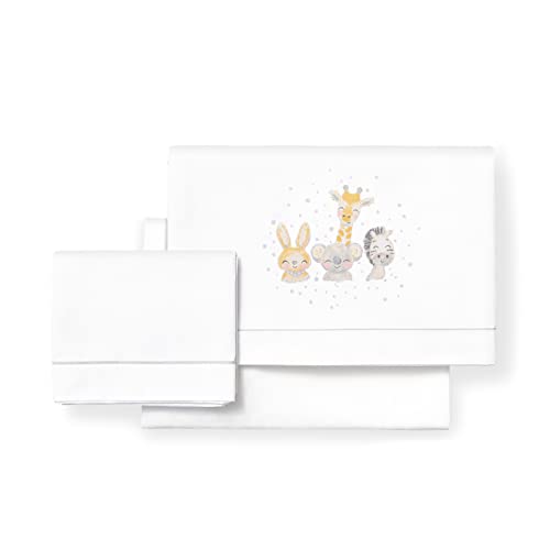 Interbaby S&aacute;banas Minicuna 50 x 80 Beb&eacute; Algod&oacute;n 100% (Bajera Encimera Funda Almohada) (Acuarela...