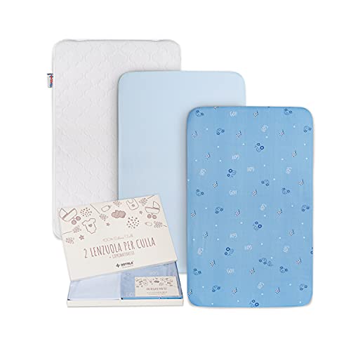 GOYSILA Sabanas Next2Me Chicco 2Piezas 100% Algodon + 1 Protector Colch&oacute;n Certificado Oeko-Tex...