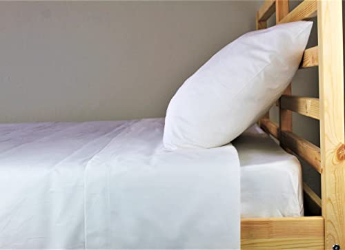 Sábanas de Portugal- Juego de Sábanas 100% Algodón Percal, Modelo Liso Blanco para Pieles...