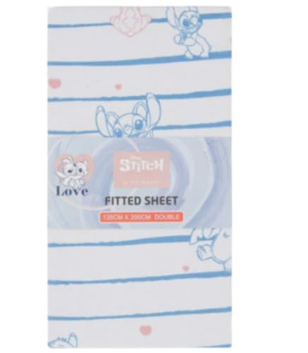 Disney Lilo & Stitch More Love - Sábana bajera ajustable para cama individual, doble, king y funda...