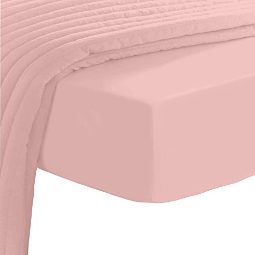 Nueva Rosa Sabana Bajera 180x200 Algodon, Tejido De Sat&eacute;n De 400 Hilos 100% Fibra Larga sabanas...