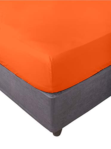 Miracle Home Ajustable Elástica - Sábana Bajera, Cama 135, Naranja