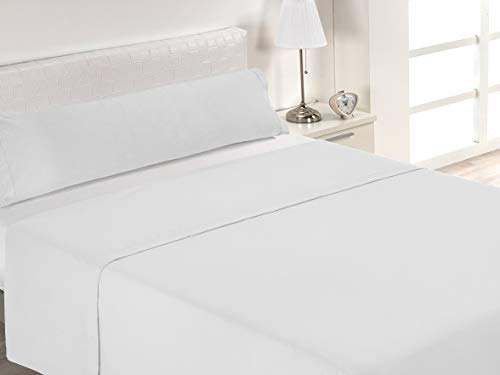 SABANALIA - Juego de s&aacute;banas Blancas de Hosteler&iacute;a | 3 Piezas | Funda de Almohada, Bajera...