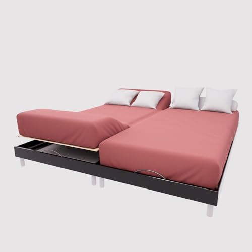 Soleil d'ocre, S&aacute;bana Bajera TPR de algod&oacute;n 57 Hilos 2x70x190 cm Uni Ladrillo