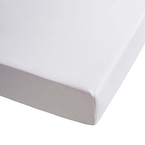 Sancarlos - Sábana bajera , 100% Algodón percal, Color blanco, Cama de 180