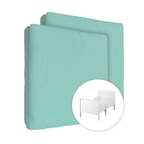 2 x S&aacute;bana bajera ajustable 100% algod&oacute;n para colch&oacute;n extensible de 160 x 80 cm (Tiffany)