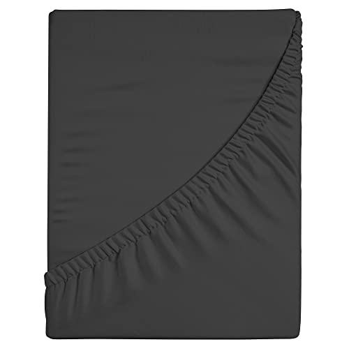 Komfortec S&aacute;bana Bajera Ajustable de 180 x 200 cm, 100% algod&oacute;n, Antracita