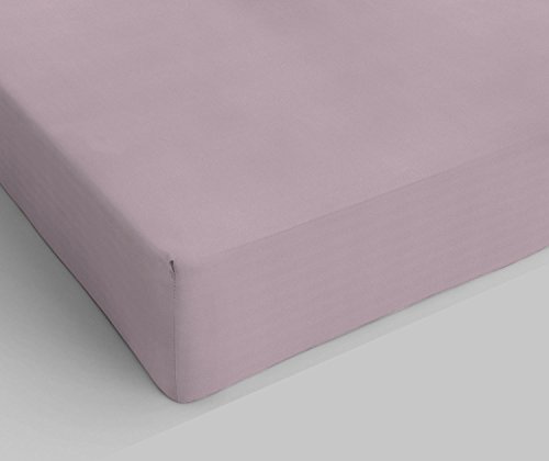 Italian Bed Linen Sàbana con angulos de 25cm MAX Color, Algodón, Rosa mistica, Sencillo,...
