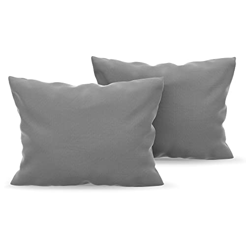 Dreamzie Fundas de Almohada (Juego de 2) - para Las Almohadas 50 x 75 cm, Gris Antracita, Microfibra...