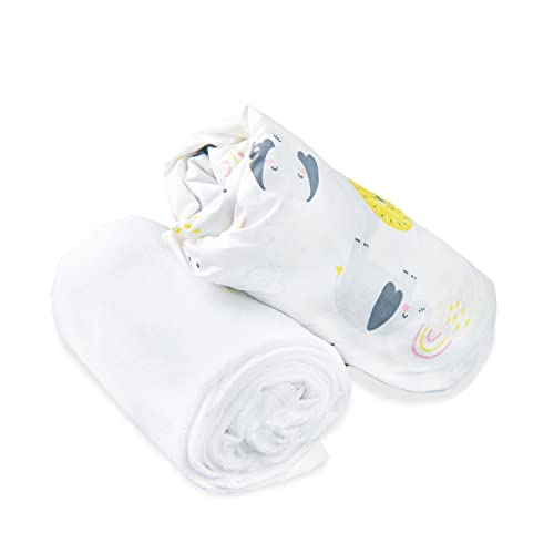 FlyIdeas Juego para Cama Infantil 80x160 cm - 1 Sabana Bajera con Esquinas Engomadas y 1 Protector...