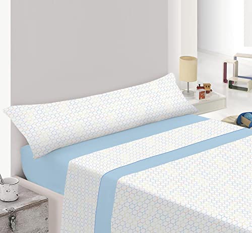 ENERGY COLORS TEXTIL-HOGAR -Galan- Juego S&aacute;banas 3 Piezas (Bajera, encimera, 1 Funda Almohada)...