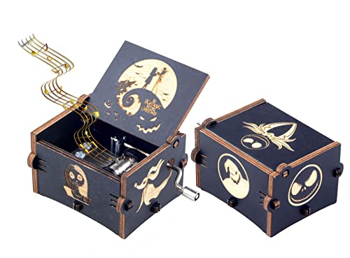 Beiwei Caja de m&uacute;sica tem&aacute;tica de Pesadilla antes de Navidad, caja musical de pesadilla para...