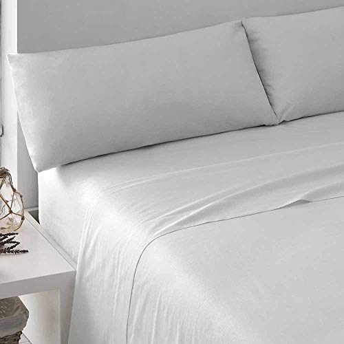 PimpamTex &ndash; Juego de S&aacute;banas Algod&oacute;n 100% para Cama de 90 IT &ndash; (180 x 270 Cm, Tintura Blanco)