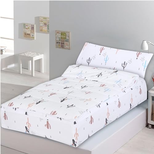 Dhestia Home - Saco N&oacute;rdico con Cremallera Edred&oacute;n Ajustable Cama Infantil Cactus - Color &Uacute;NICO,...