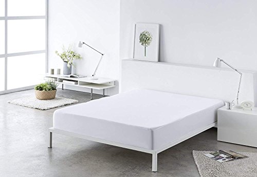 Tiendadeleggings (Blanco) Sabana Bajera Ajustable, el&aacute;stica 100% algod&oacute;n de Verano. Cama 150 x...