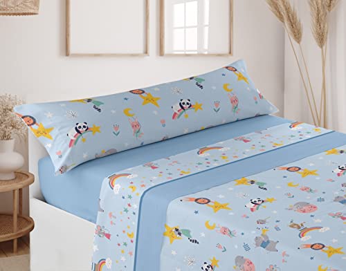 HaraDeco Sábana Infantil Cama 90x190/200cm, Juego de 3 Piezas, 100% Microfibra(Panda, Cama 90)