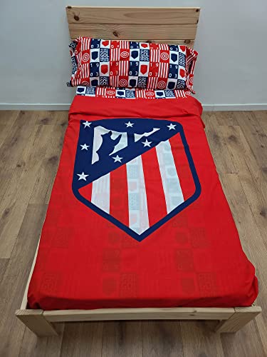DHESTIA HOME - Juego de S&aacute;banas del Atl&eacute;tico de Madrid - &Uacute;NICO, Cama 90