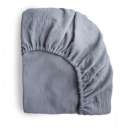 Mushie S&aacute;bana Bajera para Cuna de Muselina | Ajustable con Esquinas El&aacute;sticas 40x10x100 cm |...