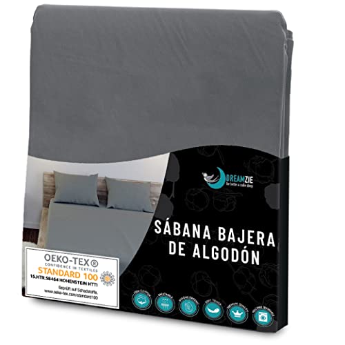 Dreamzie Sabanas 120x200 Ajustable - Algodon Oeko Tex Certificado - Gris Antracita - Sabana Bajera...