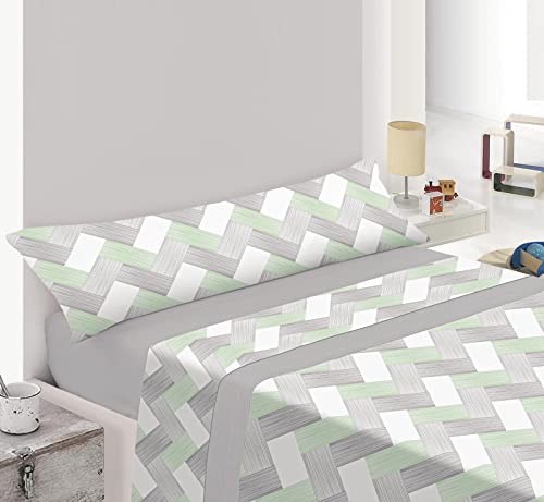 ENERGY COLORS TEXTIL-HOGAR -Galan- Juego S&aacute;banas 3 Piezas (Bajera, encimera, 1 Funda Almohada)...