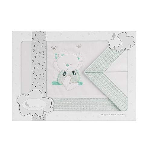 Danielstore Beb&eacute; Sabanas Cuna 60x120 Algodon 100% - (Bajera+encimera+Funda Almohada). (Swing BCO...