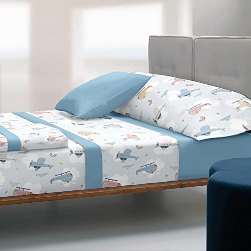 Blanca Home Juego de S&aacute;banas Infantil de Coralina con dibujitos, Doble Cara, Extra Calidad, 3...