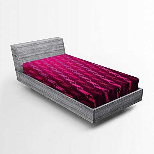 ABAKUHAUS Magenta S&aacute;bana Elastizada, Arte Abstracto de Rayas, Suave Tela Decorativa Estampada...