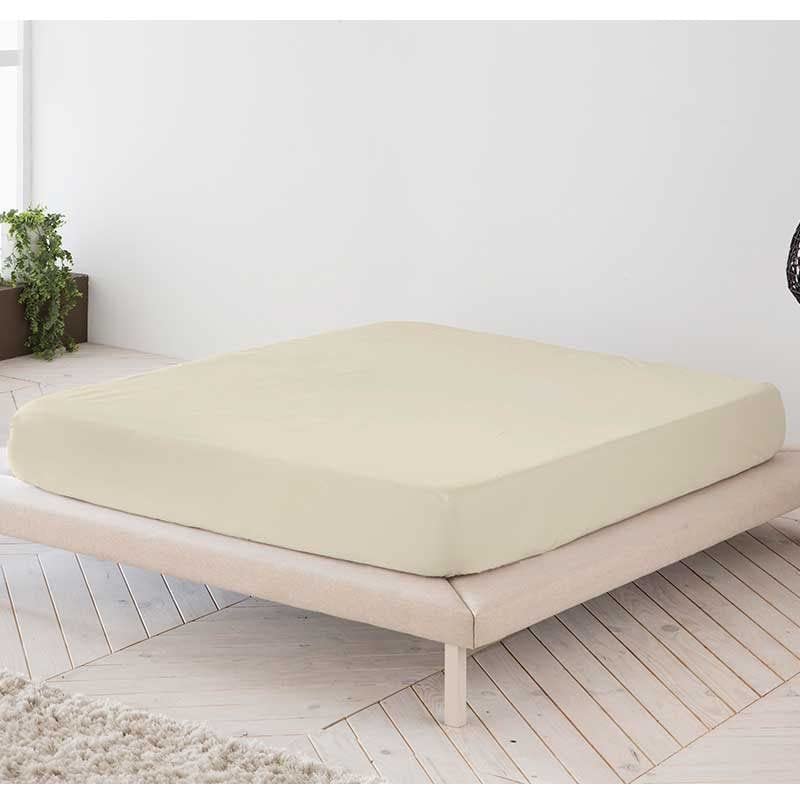 S&aacute;bana Bajera Ajustable Natural 100% algod&oacute;n Cama de 160 cm (160x190/200 cm)
