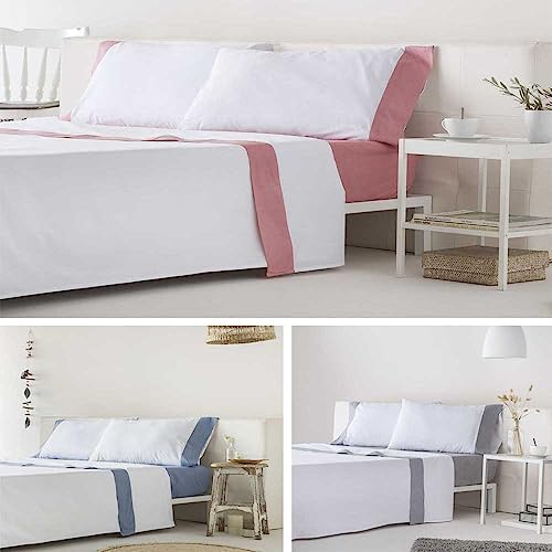 Juego de sabanas ALGODÓN ORGANICO IZKI Coral Cama de 90 x 190/200 100% ALGODÓN ORGÁNICO PERCAL...