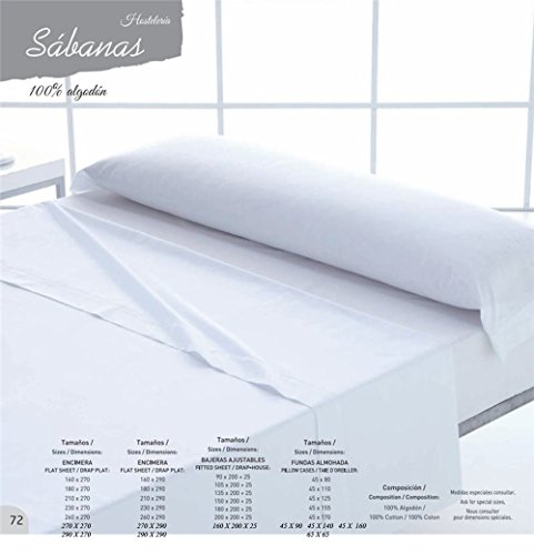 España SABANAS HOSTELERIA Algodon 100% Todas Las Medidas (Bajera Ajustable 120 X 200 + 25 CM)