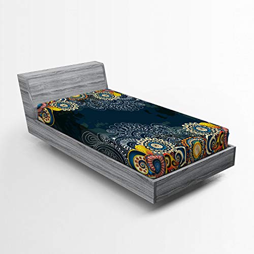 ABAKUHAUS Psicodélico Sábana Elastizada, Mandala de Paisley, Suave Tela Decorativa Estampada...
