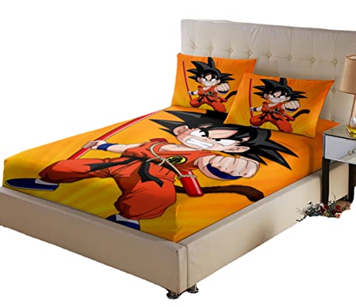 Juego de sábanas ajustables de anime, diseño de dragón, decoración de dormitorio, para niños,...