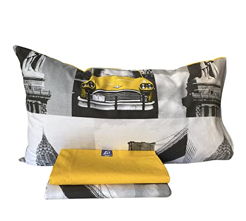 L'EMPORIO CASA Juego de s&aacute;banas Londres &ndash; New York &ndash; Juego de cama 100% algod&oacute;n italiano &ndash;...