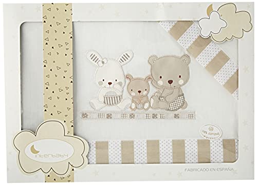 INTERBABY - Juego de s&aacute;banas para minicuna Love, color beige