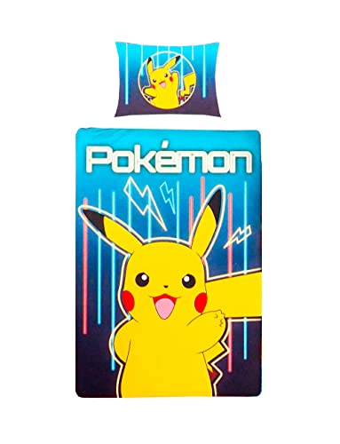 Pokemon - Juego de cama (140 x 200 cm + 70 x 90 cm, 100% algod&oacute;n)