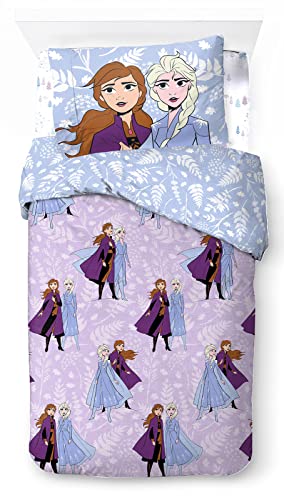 Jay Franco Disney Frozen Anna y Elsa Juego de Ropa de Cama Infantil 3 Piezas 100% Algodón Cama...