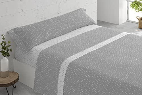 Donegal Collections - Juego de Sabanas Estampadas 3 Piezas Cama 90 cm Gris Points - Primavera Verano...