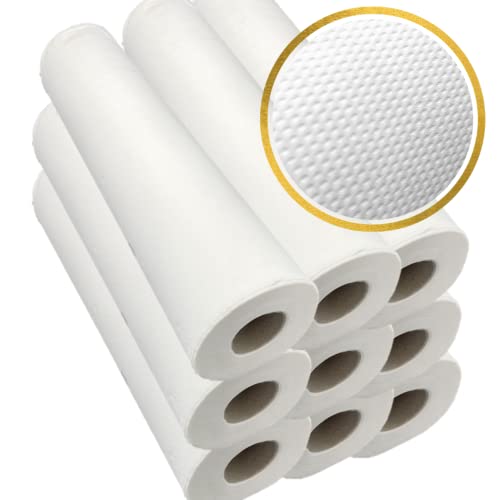 DSTOCK60-9 Rollos para camilla de papel gofrado desechable blanco doble capa con precorte 40x35cm-...