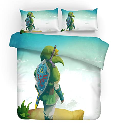 EU-VV Juego De Funda N&oacute;rdica Sin Hierro King Size -The Legend of Zelda - Juegos De Fundas De...