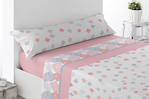 ENERGY COLORS TEXTIL-HOGAR -Galan- Juego S&aacute;banas 3 Piezas (Bajera, encimera, 1 Funda Almohada)...