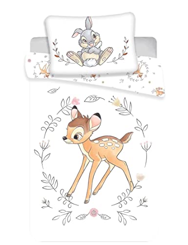 Jerry Fabrics Bambi Circle Juego de Cama Funda Nórdica de 140 x 200 cm y una Funda de Almohada de...