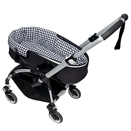 Nenel Cubre capazo o Funda para capazo Compatible con Bugaboo Bee Acolchada + s&aacute;bana Bajera (Vichy...