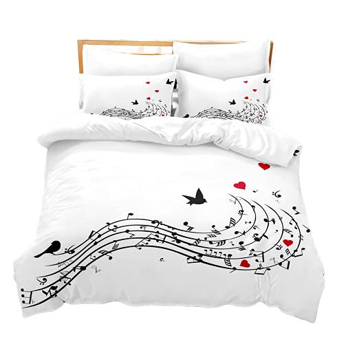 Funda Nordica Cama 90/105/135/150 Juvenil Ni&ntilde;os Ni&ntilde;as Cl&aacute;sico M&uacute;sica Nota Rockero Guitarra...