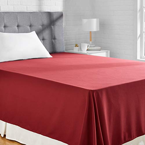 Amazon Basics FLT, Hoja de Microfibra, 230 x 260 cm, Burdeos