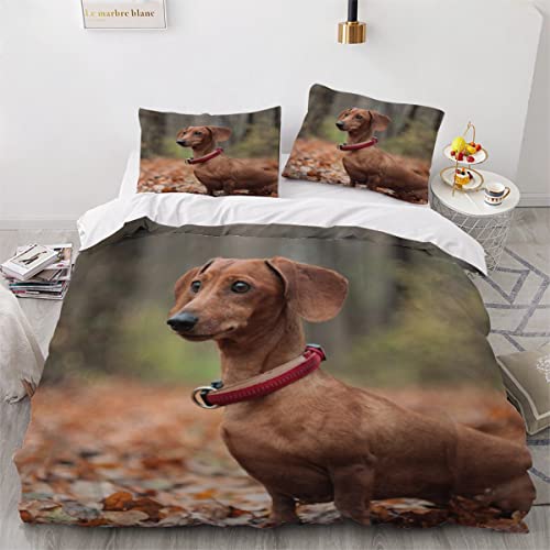 Ado Teckel - Juego de cama de 220 x 240 cm, dise&ntilde;o de bosque oto&ntilde;al, color rojo