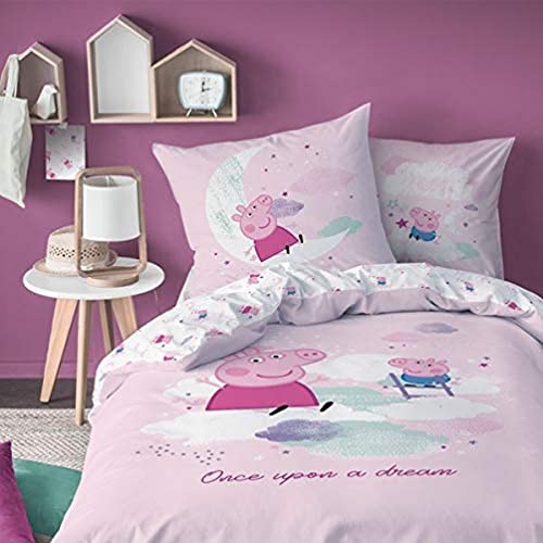 Peppa Pig Dream - Juego de Cama, con Funda n&oacute;rdica (140&nbsp;x 200 cm) + Funda de Almohada (63&nbsp;x 63...