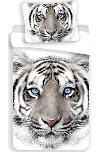 Tigre Blanc &ndash; Juego de Cama &ndash; Funda n&oacute;rdica de algod&oacute;n