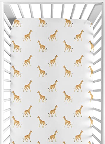 Sweet Jojo Designs Jungle Jirafa Ni&ntilde;o o Ni&ntilde;a Cuna S&aacute;bana Ajustable Beb&eacute; o Ni&ntilde;o Cama Guarder&iacute;a...