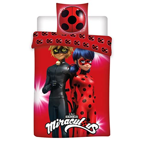 Ropa de Cama Infantil Ladybug, Funda n&oacute;rdica de 140 x 200 cm y Funda de Almohada de 63 x 63 cm